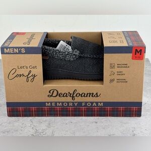 Dearfoams Slippers Men’s Size M Shoe Size 9-10 New In Box black